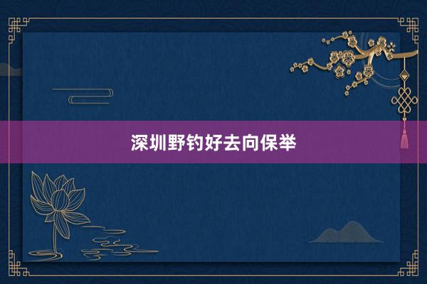 深圳野钓好去向保举